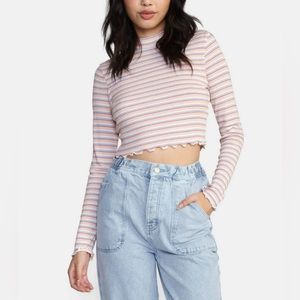 RVCA long sleeve turtle neck crop top